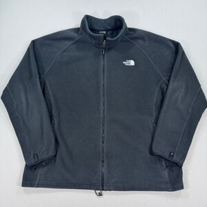 The North Face Khumbu Jacket Men's 2XL Gray Full Zip Fleece Sweater Black